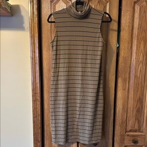 Old Navy Olive Green Striped Midi Dress